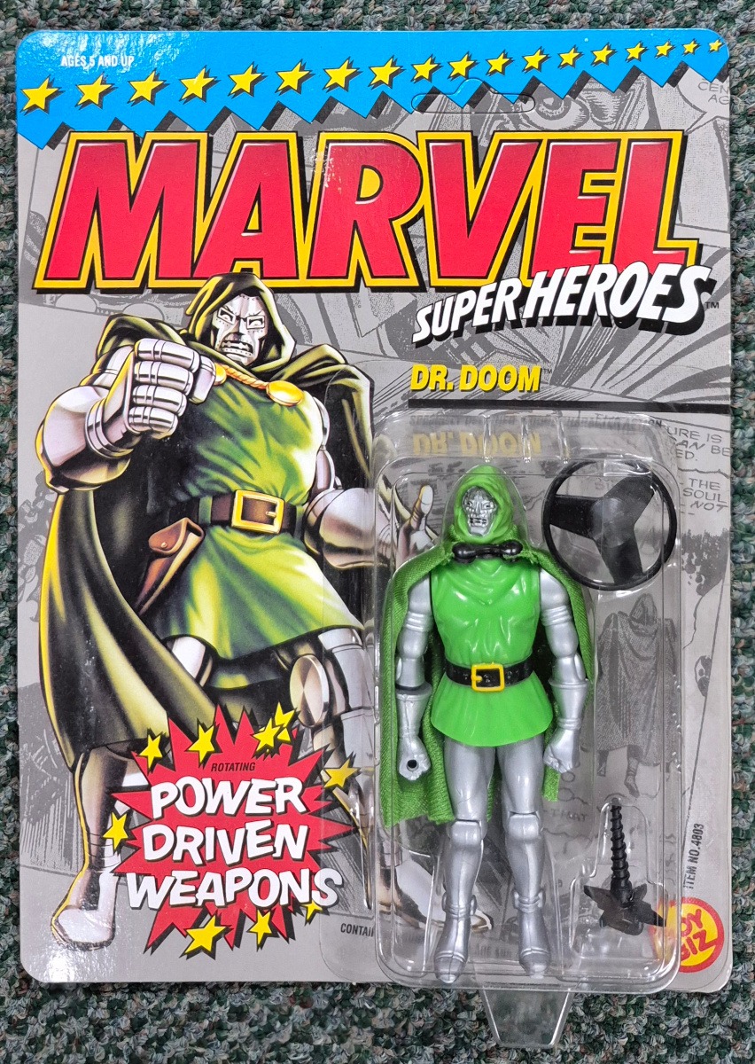 toy-biz-marvel-super-heroes-dr-doom-moc-1 Toy Biz 1990 Marvel Super Heroes Dr. Doom Action Figure: Mint on Unpunched Card 1