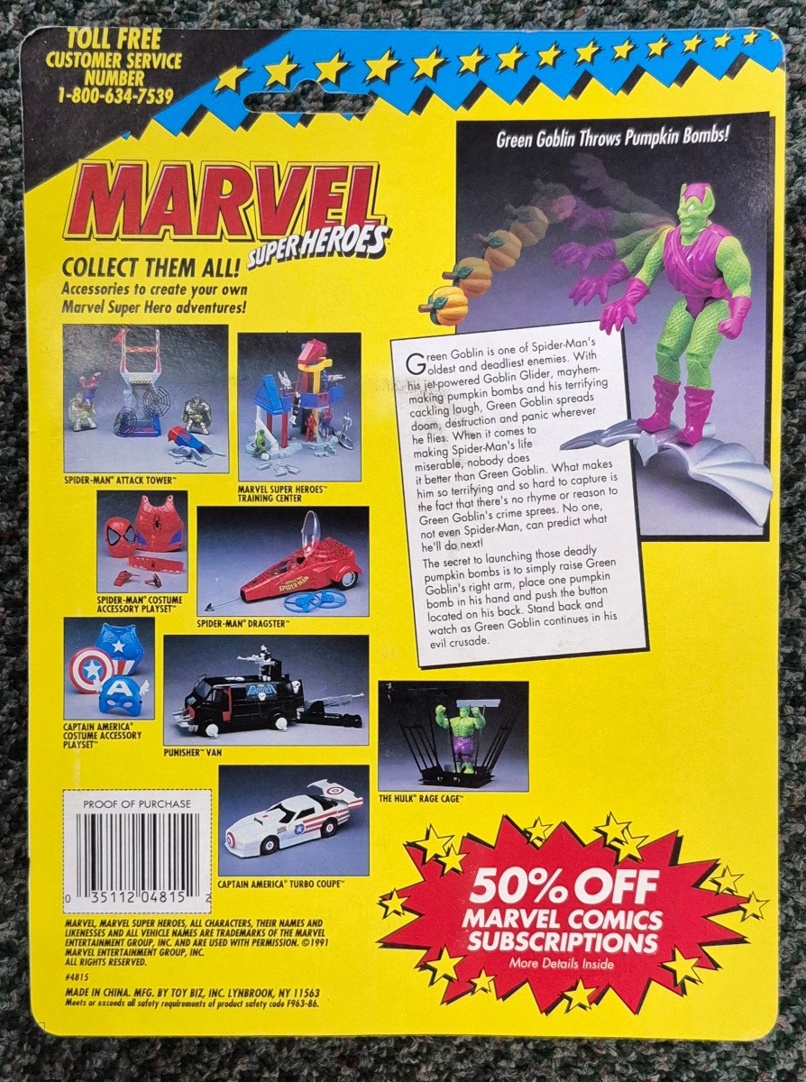 toy-biz-marvel-super-heroes-green-goblin-moc-2 Toy Biz 1991 Marvel Super Heroes Green Goblin Action Figure: Mint on Card 2
