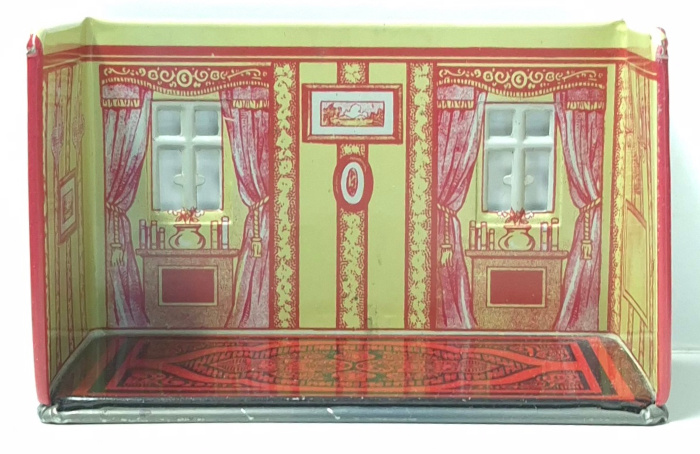 marx-tin-litho-home-town-series-newlyweds-dining-room-play-scene-diorama-2 1930's Marx Tin Litho Home Town Series Newlyweds Dining Room Play Scene Diorama with Box 2