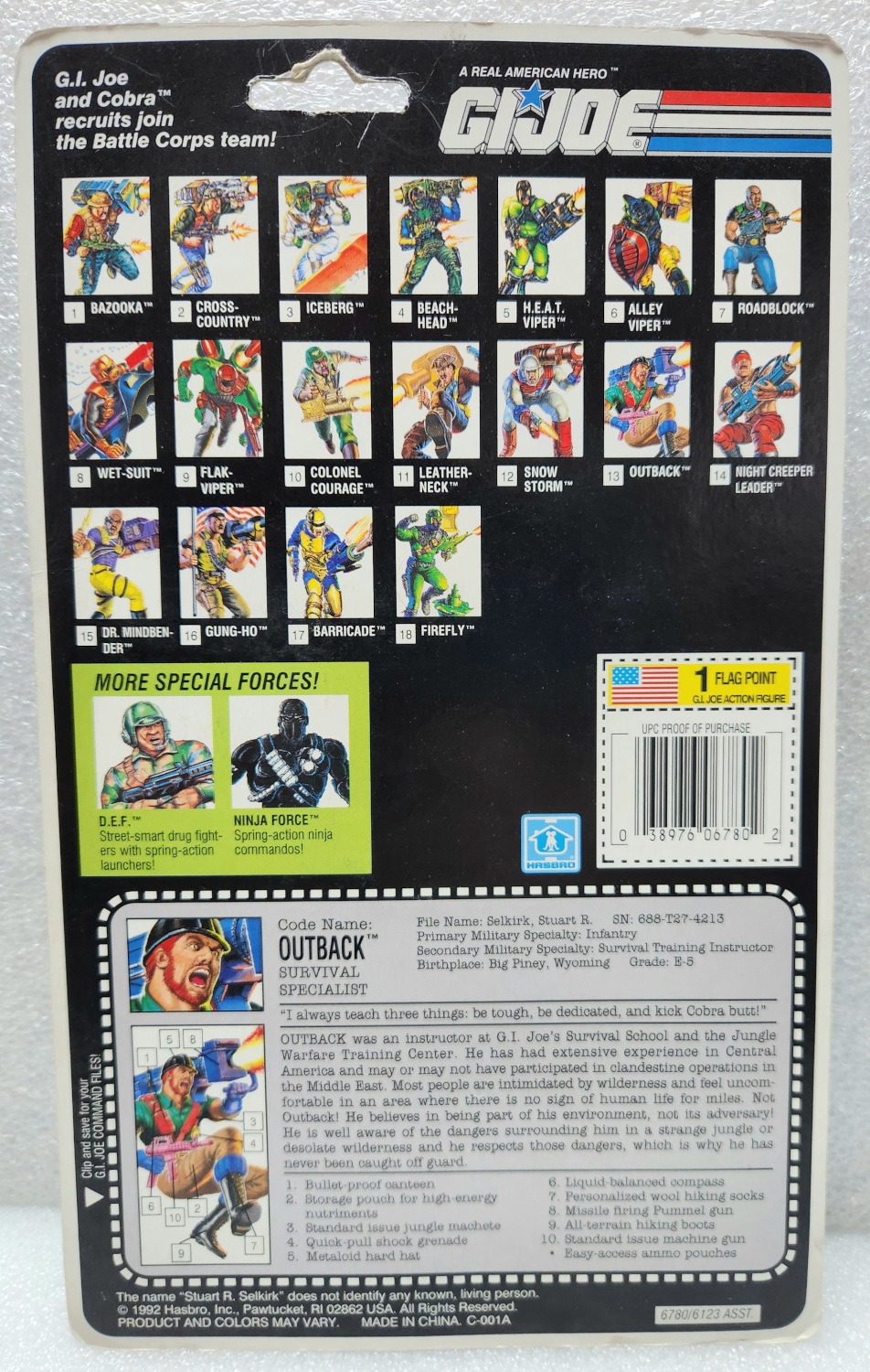 moc-1992-hasbro-g.i.-joe-arah-battle-corps-outback-factory-sealed-back MOC 1992 Hasbro G.I. Joe ARAH Battle Corps Outback Factory Sealed 2