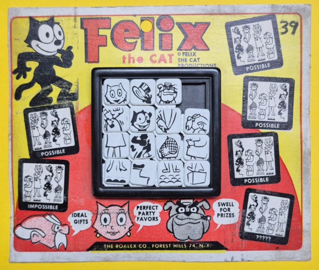 MOC 1960's Roalex Felix the Cat Sliding Squares Puzzle - Mint on Card 1