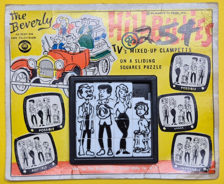 MOC 1960's Roalex The Beverly Hillbillies Sliding Squares Puzzle - Mint on Card 1