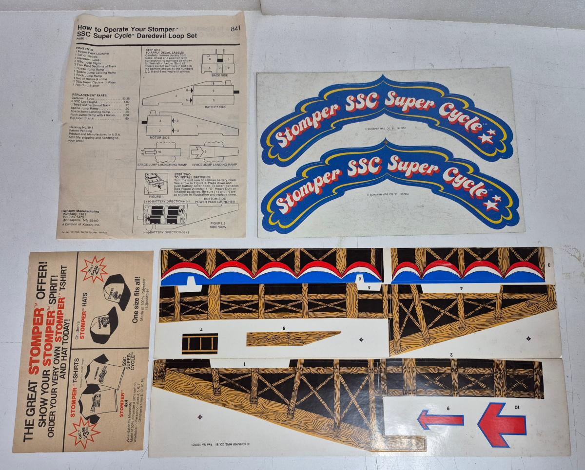 schaper-stomper-ssc-super-cycle-daredevil-loop-set-9 1981 Schaper Stomper SSC Super Cycle Daredevil Loop Set Complete in the Box 9