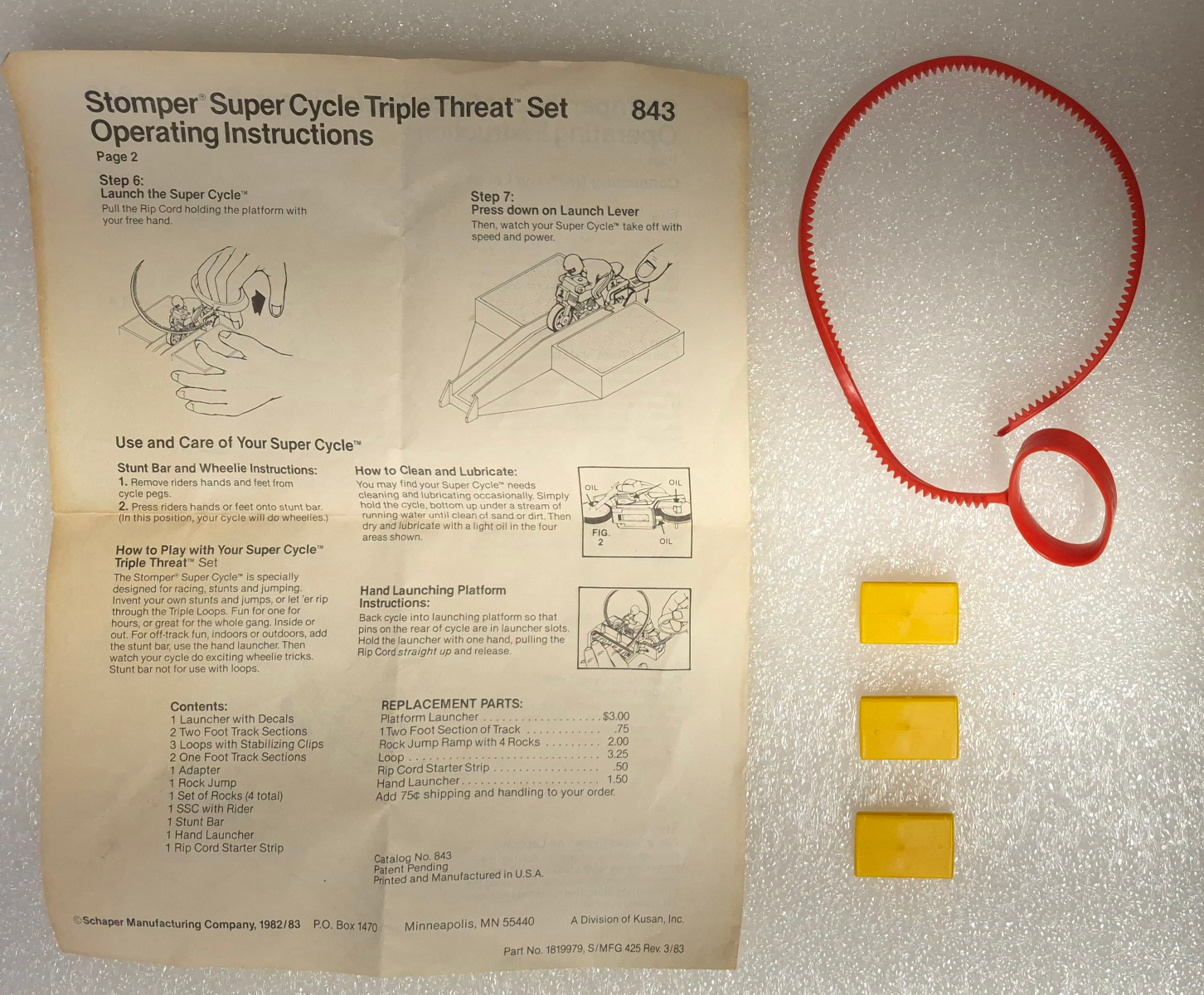 schaper-stomper-super-cycle-triple-threat-set-9 1983 Schaper Stomper Super Cycle Triple Threat Set Complete in the Box 9