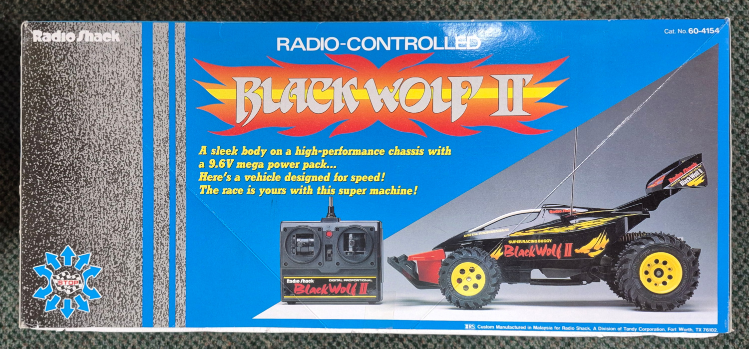 1995-radio-shack-black-wolf-ii-radio-controlled-vehicle-2 MIB 1995 Radio Shack R/C Black Wolf II Radio-Controlled Vehicle in the Box - Tested and works 2