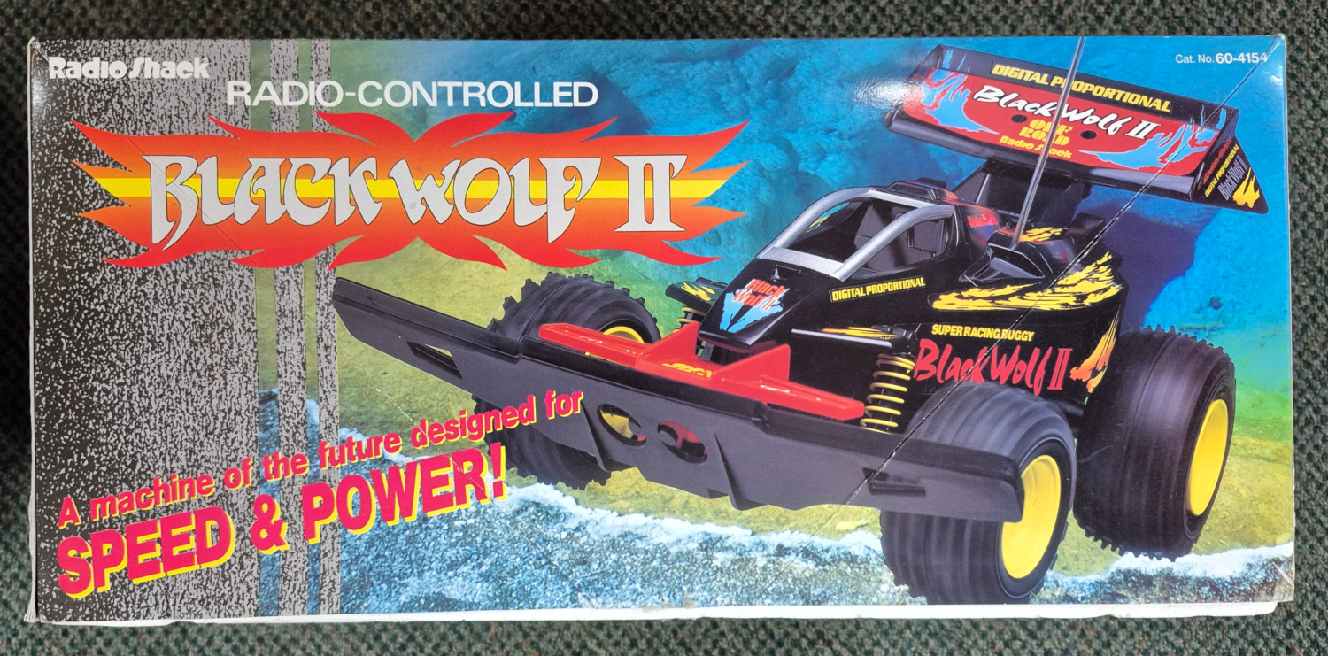 1995-radio-shack-black-wolf-ii-radio-controlled-vehicle-3 MIB 1995 Radio Shack R/C Black Wolf II Radio-Controlled Vehicle in the Box - Tested and works 3