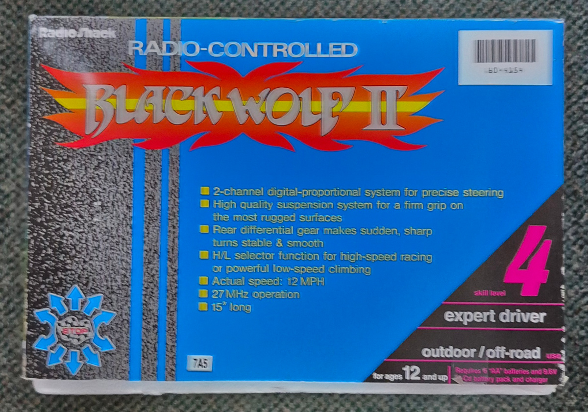 1995-radio-shack-black-wolf-ii-radio-controlled-vehicle-4 MIB 1995 Radio Shack R/C Black Wolf II Radio-Controlled Vehicle in the Box - Tested and works 4