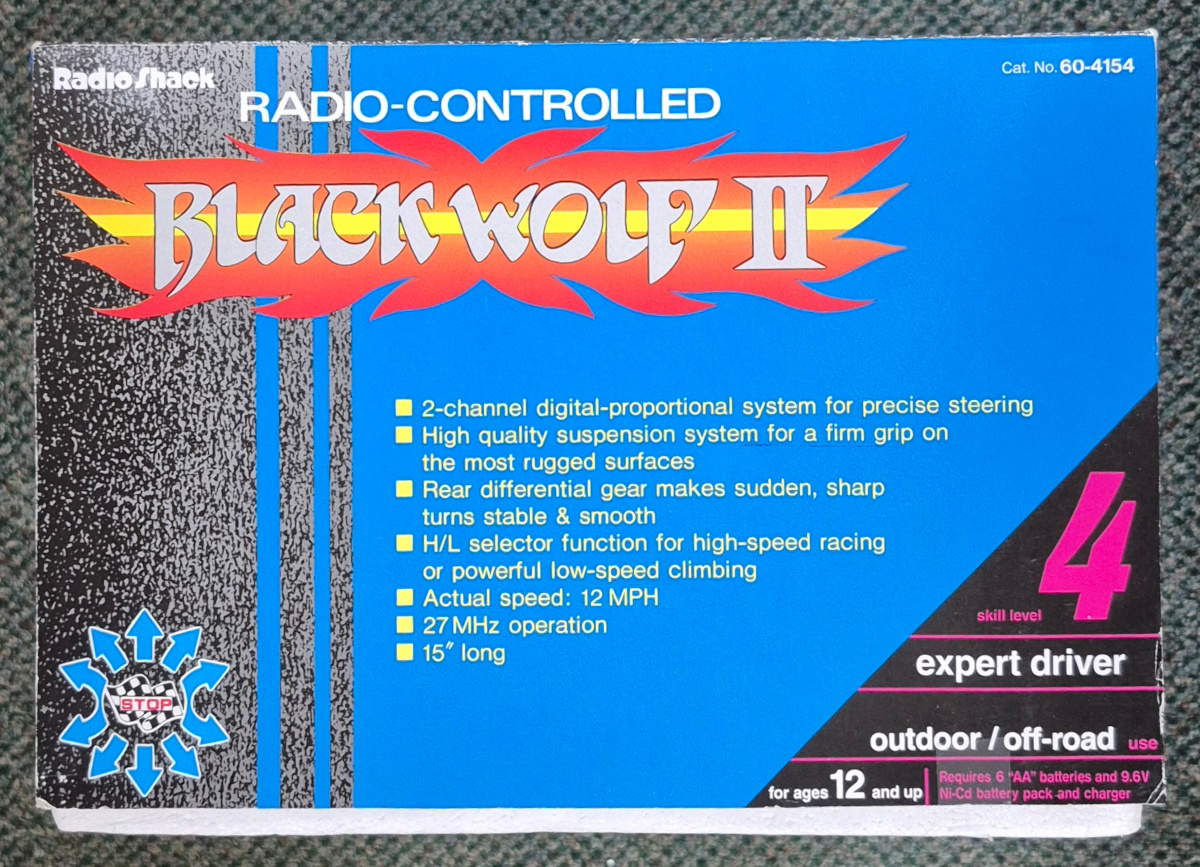 1995-radio-shack-black-wolf-ii-radio-controlled-vehicle-5 MIB 1995 Radio Shack R/C Black Wolf II Radio-Controlled Vehicle in the Box - Tested and works 5