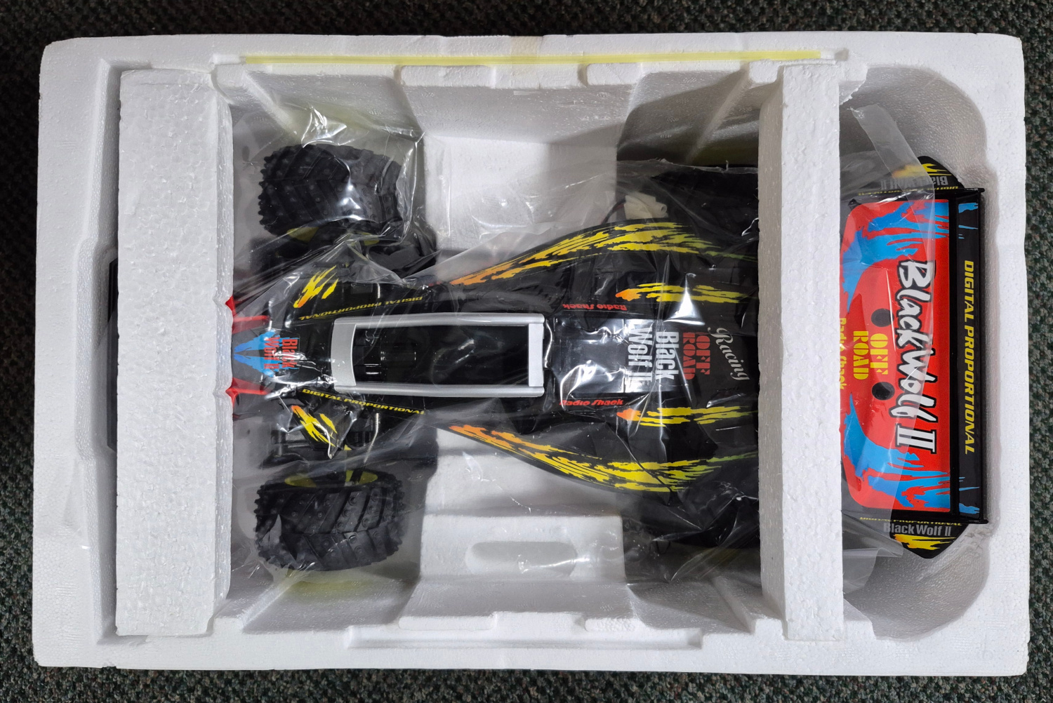 1995-radio-shack-black-wolf-ii-radio-controlled-vehicle-6 MIB 1995 Radio Shack R/C Black Wolf II Radio-Controlled Vehicle in the Box - Tested and works 6