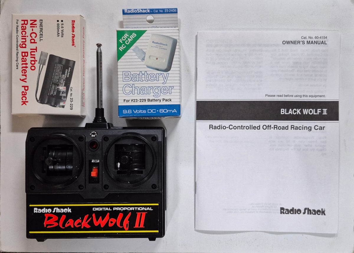 1995-radio-shack-black-wolf-ii-radio-controlled-vehicle-7 MIB 1995 Radio Shack R/C Black Wolf II Radio-Controlled Vehicle in the Box - Tested and works 7