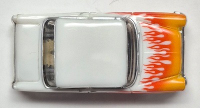 model-motoring-1955-chevrolet-bel-air-210-sedan-white-flamed-finish-5 Model Motoring 1955 Chevrolet Bel Air 210 Sedan White with Flame Finish HO Slot Car: Track Tested 5
