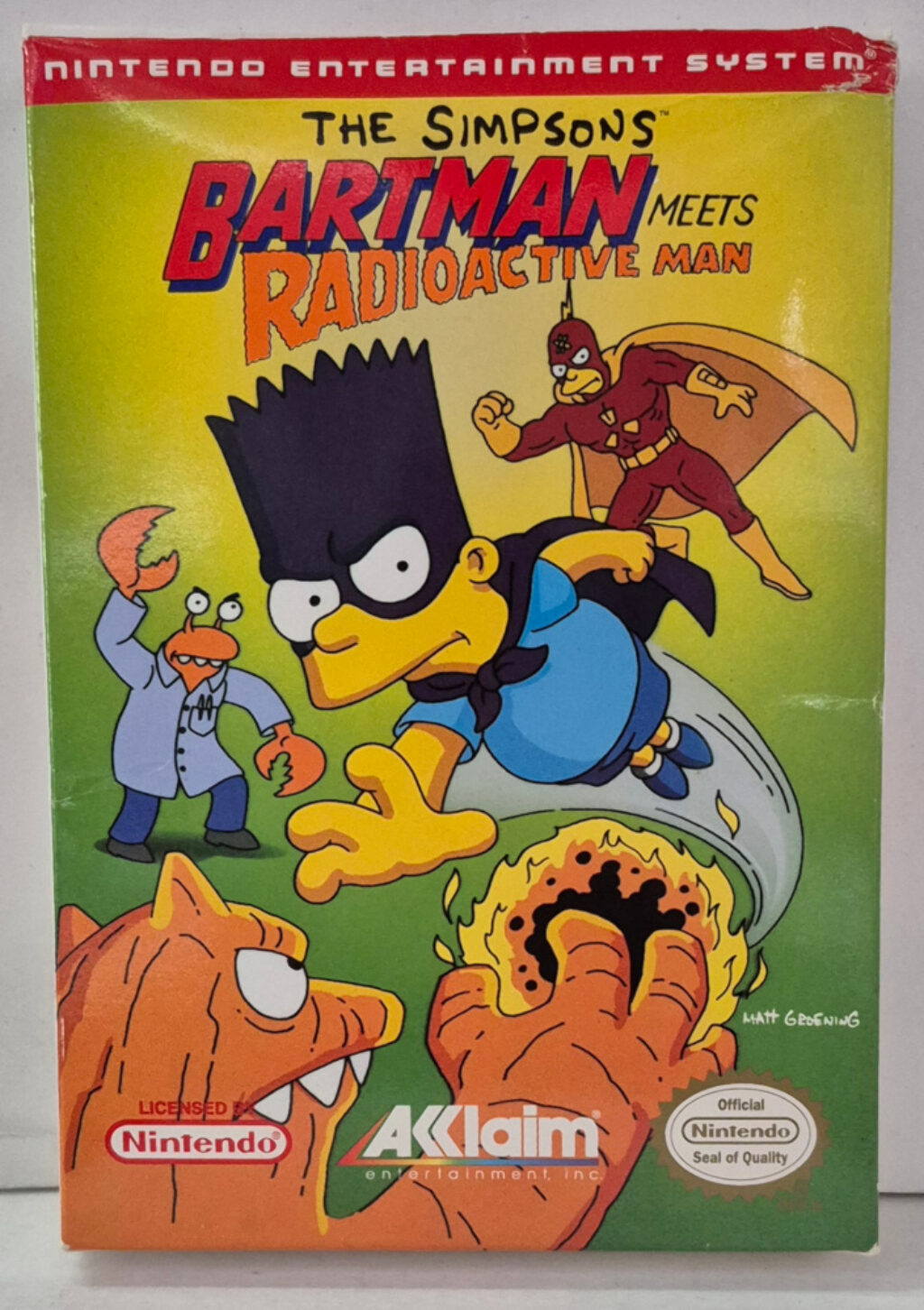 1992 Acclaim for Nintendo NES The Simpson's Bartman Meets Radioactive Man Game Cartridge Complete in Box 1