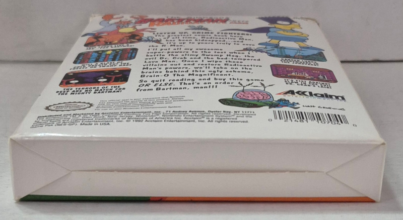acclaim-nintendo-nes-the-simpsons-bartman-meets-radioactive-man-game-cartridge-and-box-9 1992 Acclaim for Nintendo NES The Simpson's Bartman Meets Radioactive Man Game Cartridge Complete in Box 9
