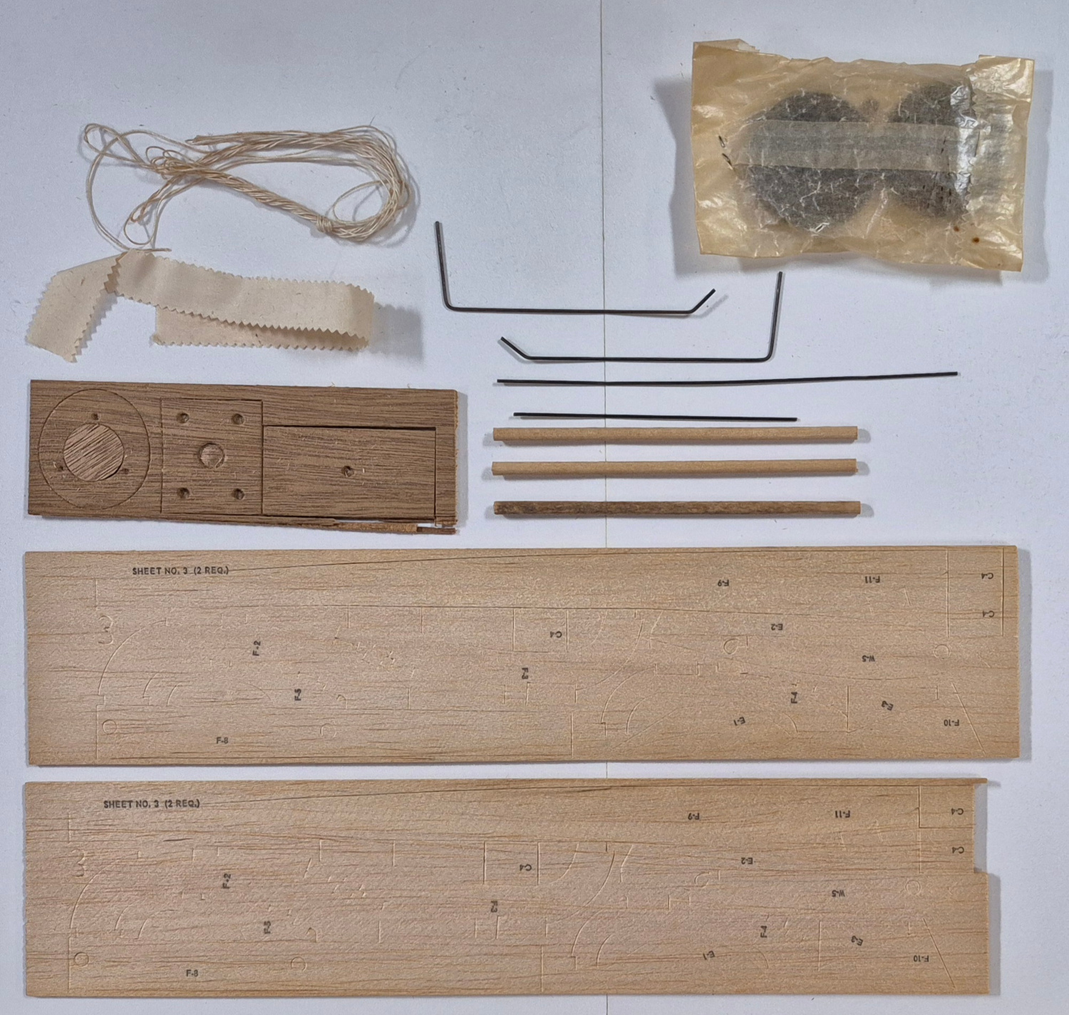 berkeleys-buhl-pup-balsa-wood-airplane-model-kit-5 Vintage 1950's Berkeley "1/2 A" "Buhl Pup" Balsa Wood Airplane Model Kit Unbuilt in the Box 5