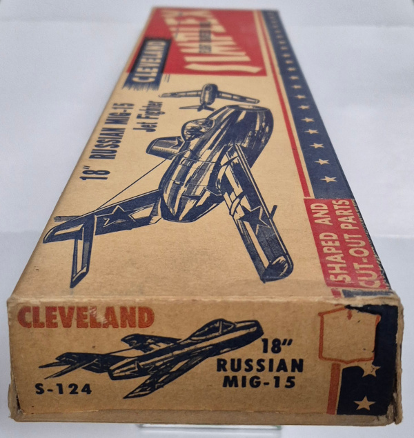 cleveland-models-s-124-simplex-1822-russian-mig-15-jet-fighter-balsa-wood-airplane-model-kit-2 Vintage 1951 Cleveland Models Simplex S-124 18" Russian MIG-15 Jet Fighter Balsa Wood Airplane Model Kit Unbuilt in the Box 2