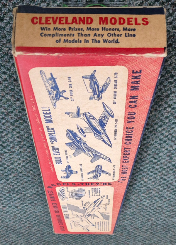 cleveland-models-simplex-s-123-1522-vought-cutlass-balsa-wood-airplane-model-kit-3 Vintage 1951 Cleveland Models Simplex S-123 15" Vought Cutlass Balsa Wood Airplane Model Kit Unbuilt in the Box 3