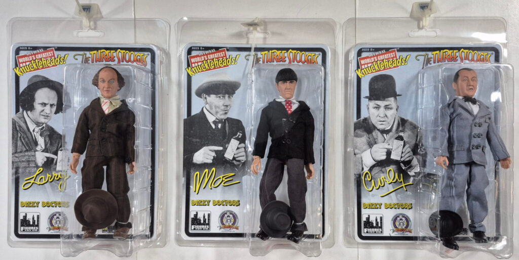 Figures Toy Co. The Three Stooges Dizzy Doctors Set of Three Action Figures: Mint on Card 1