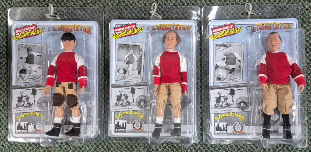 Figures Toy Co. The Three Stooges No Census, No Feeling Set of Three Action Figures: Mint on Card 1