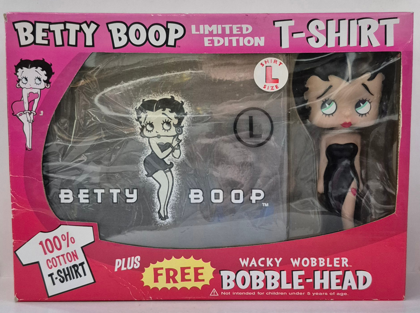 Funko Wacky Wobbler Bobble-Head Little Black Dress Betty Boop with Limited Edition T-Shirt 1