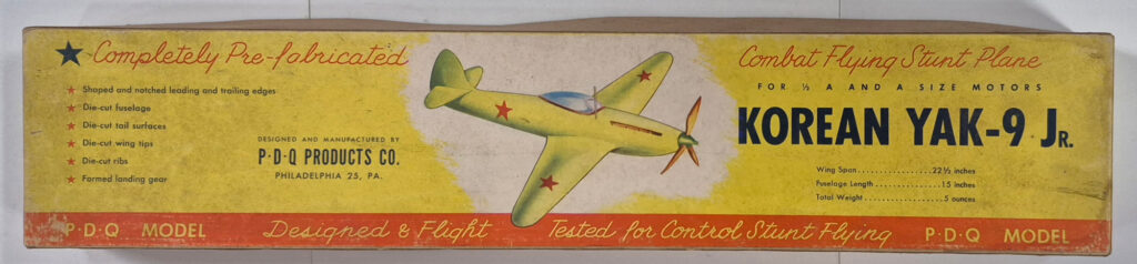 Vintage PDQ Products Korean YAK-9 Jr. Balsa Wood Airplane Model Kit Unbuilt in the Box 1
