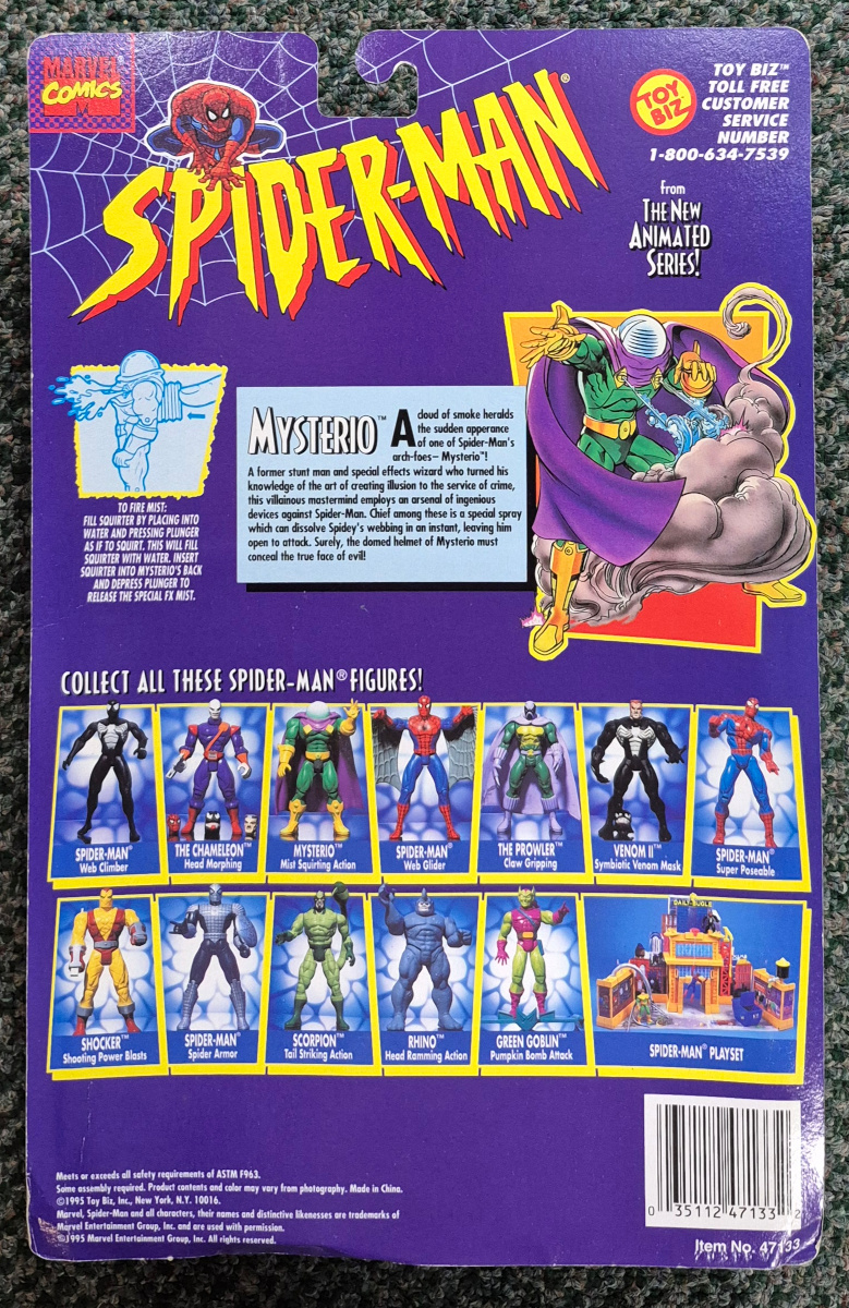 toy-biz-spider-man-the-animated-series-mysterio-figure-2 Toy Biz Spider-Man The Animated Series Mysterio Action Figure: Mint on Card 2