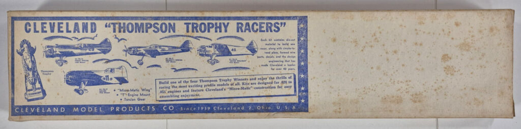 Vintage 1960 Cleveland Thompson Trophy Racers Pesco Special 1938 Winner Balsa Wood Flying Airplane Model Kit in Box 1