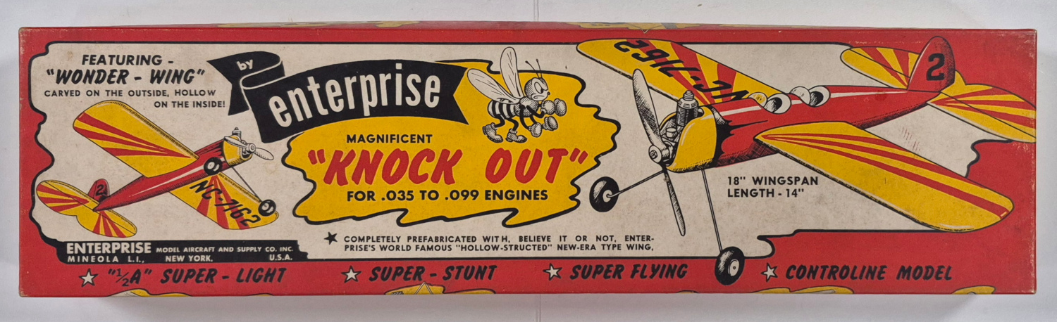 Box for Vintage 1950's Enterprise Magnificent "Knock Out" Balsa Wood Airplane Model Kit 1