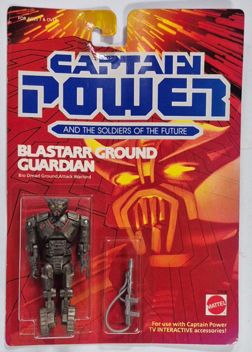 MOC Mattel Captain Power Blastarr Ground Guardian Action Figure: Mint on Factory Sealed Card 1