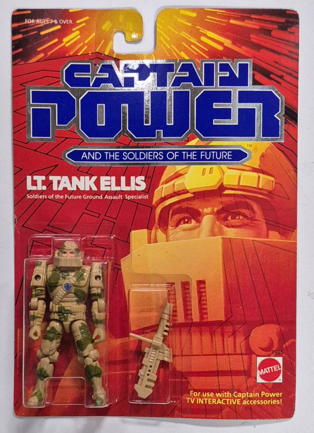 MOC Mattel Captain Power Lt. Tank Ellis Action Figure: Mint on Factory Sealed Card 1