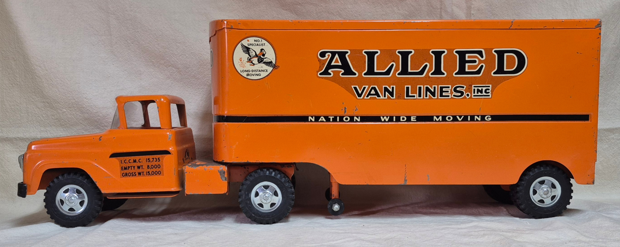 tonka-allied-van-lines-tractor-trailer-pressed-steel-truck-2 1959 Tonka Allied Van Lines Tractor Trailer Pressed Steel Truck 2