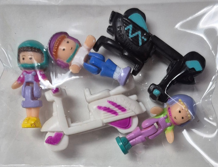 1994 Bluebird Toys Polly Pocket Polly's Scooter Friends Set - Complete 1