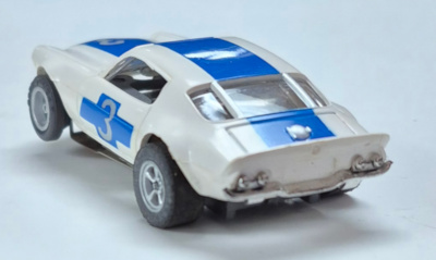 aurora-thunderjet-500-1756-white-blue-3-camaro-z-28-trans-am-ho-slot-car-2 Aurora A/FX #1756 White with Blue Stripe #3 Camaro Z-28 Trans Am HO Slot Car: Track Tested 2