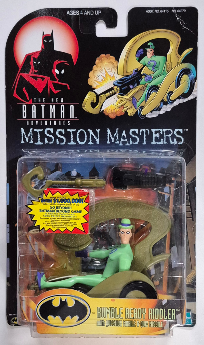 MOC Hasbro The New Batman Adventures Mission Masters Rumble Ready Riddler Action Figure - Mint on Factory Sealed Card 1