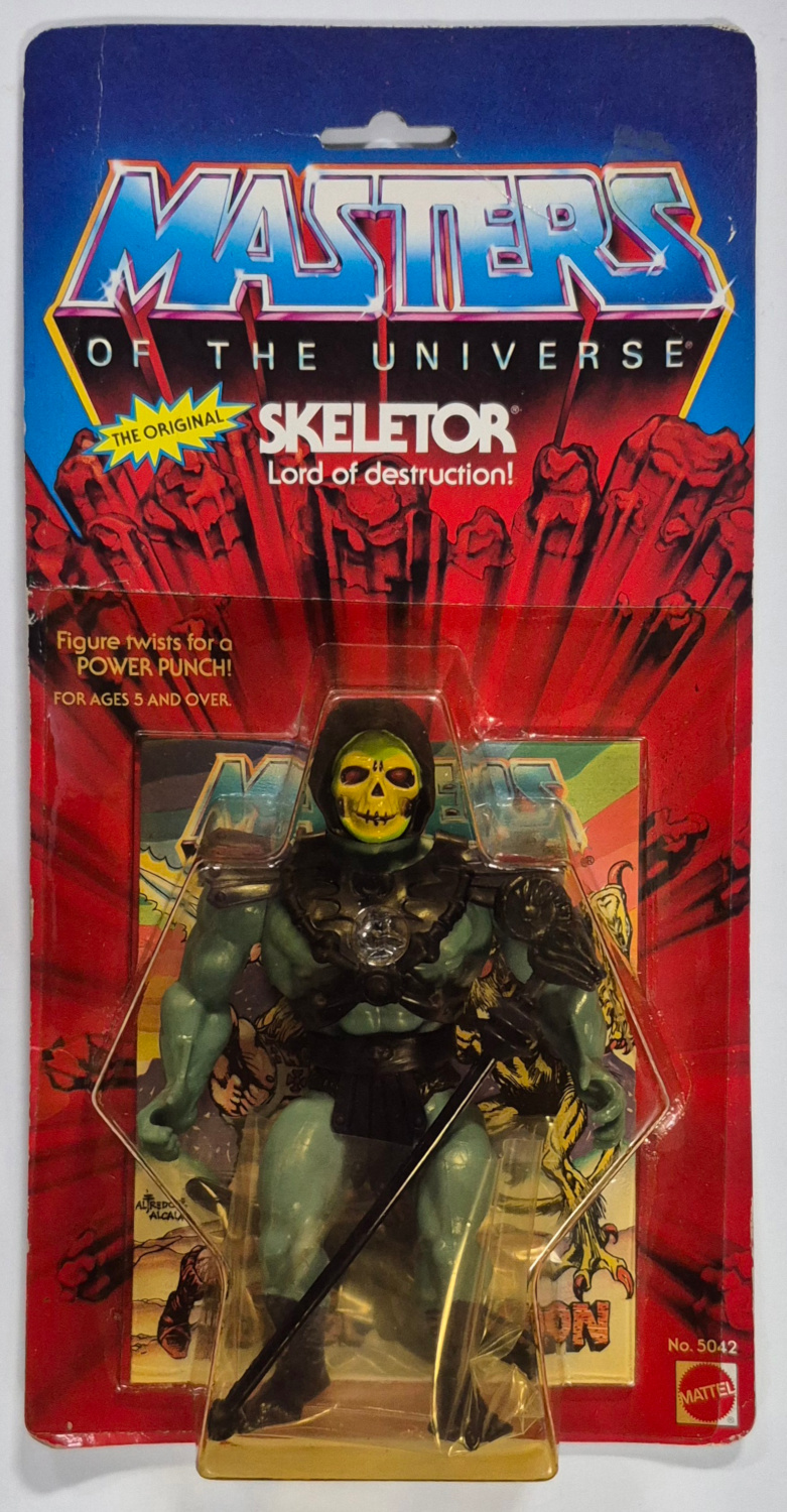 MOC 1982 Masters of the Universe (MOTU) Skeletor Action Figure on Factory Sealed Card 1