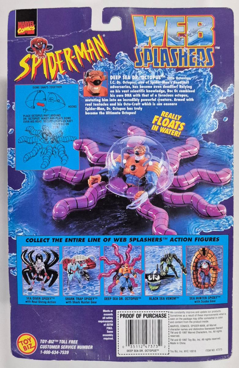 toy-biz-spider-man-web-splashers-deep-sea-dr-octopus-figure-2 Toy Biz Spider-Man Web Splashers Deep Sea Dr. Octopus Light Blue Variant: Mint on Card 2