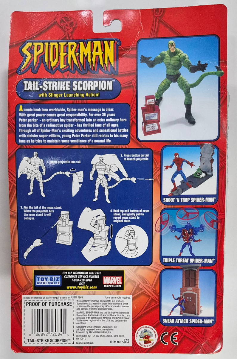 toy-biz-2005-spider-man-tail-strike-scorpion-2 2005 Toy Biz Spider-Man Tail-Strike Scorpion Action Figure: Mint on Card 2