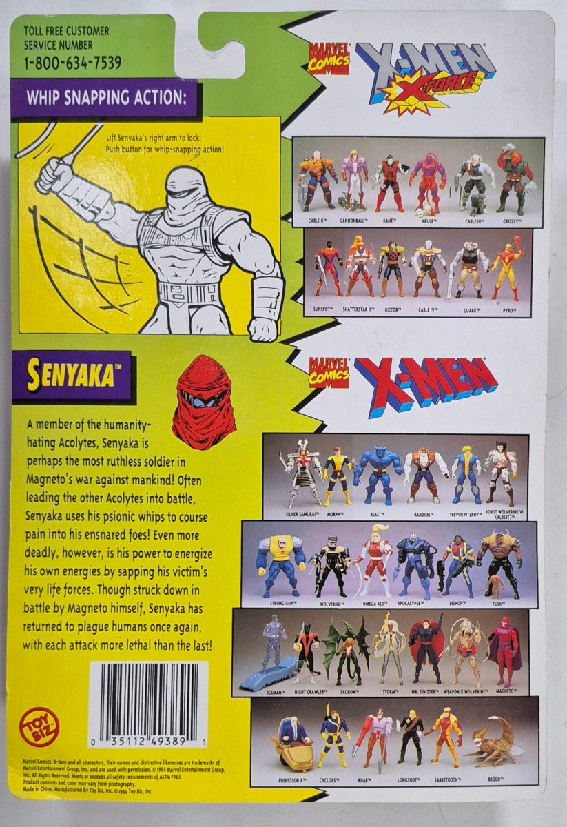 toy-biz-the-uncanny-x-men-evil-mutants-senyaka-2 Toy Biz The Uncanny X-Men Evil Mutants Senyaka Action Figure: Mint on Card 2
