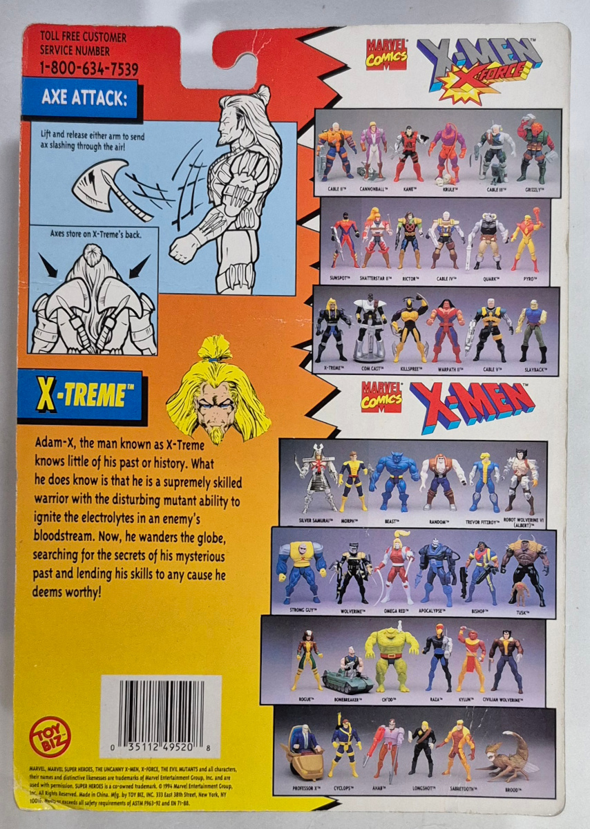 toy-biz-x-men-x-force-axe-attack-x-treme-2 Toy Biz X-Men X-Force X-treme Action Figure: Mint on Card 2