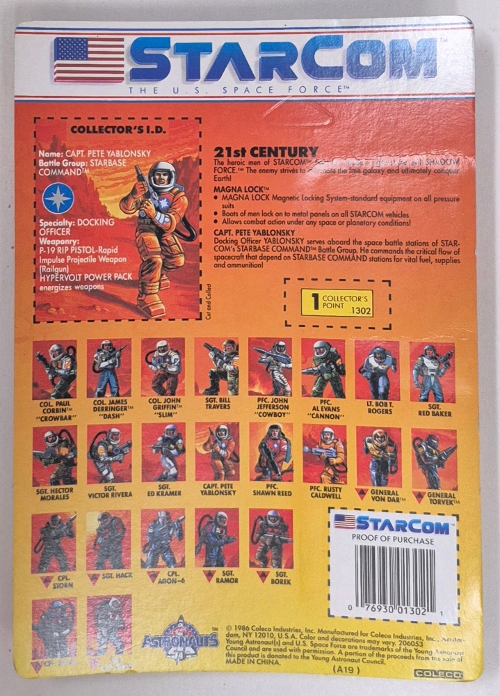 moc-coleco-starcom-captain-pete-yablonsky-2 MOC 1986 Coleco StarCom Captain Pete Yablonsky Figure : Mint on Card 2