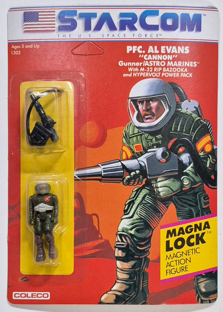 moc-coleco-starcom-pfc-al-evans-1 MOC 1986 Coleco StarCom PFC Al "Cannon" Evans Figure : Mint on Card 1