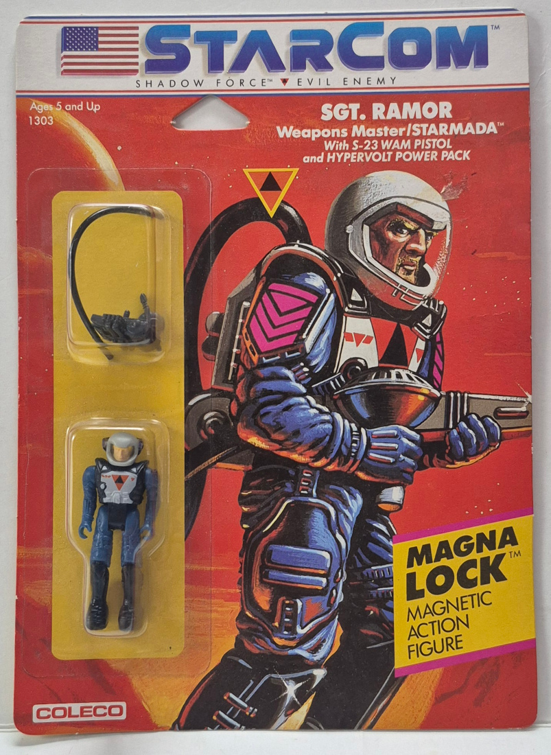 MOC 1986 Coleco StarCom Shadow Force Sgt. Ramor Figure : Mint on Card 1