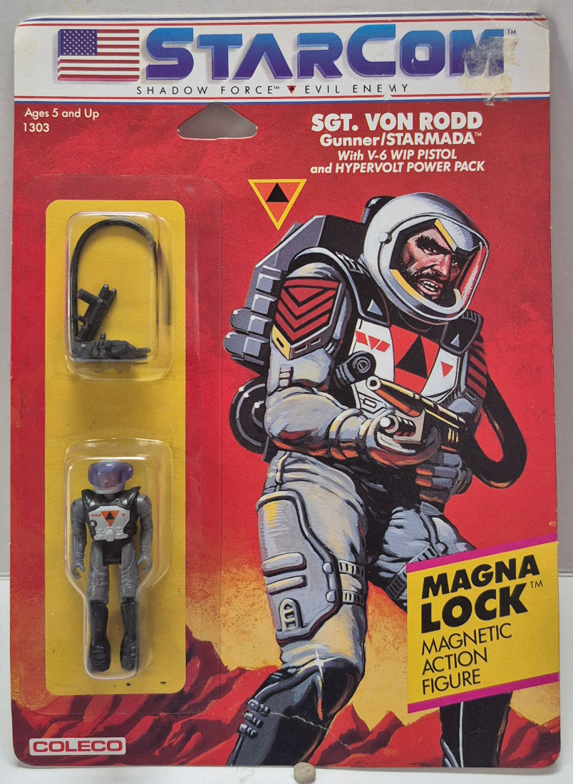 MOC 1986 Coleco StarCom Shadow Force Sgt. Von Rodd Figure : Mint on Card 1