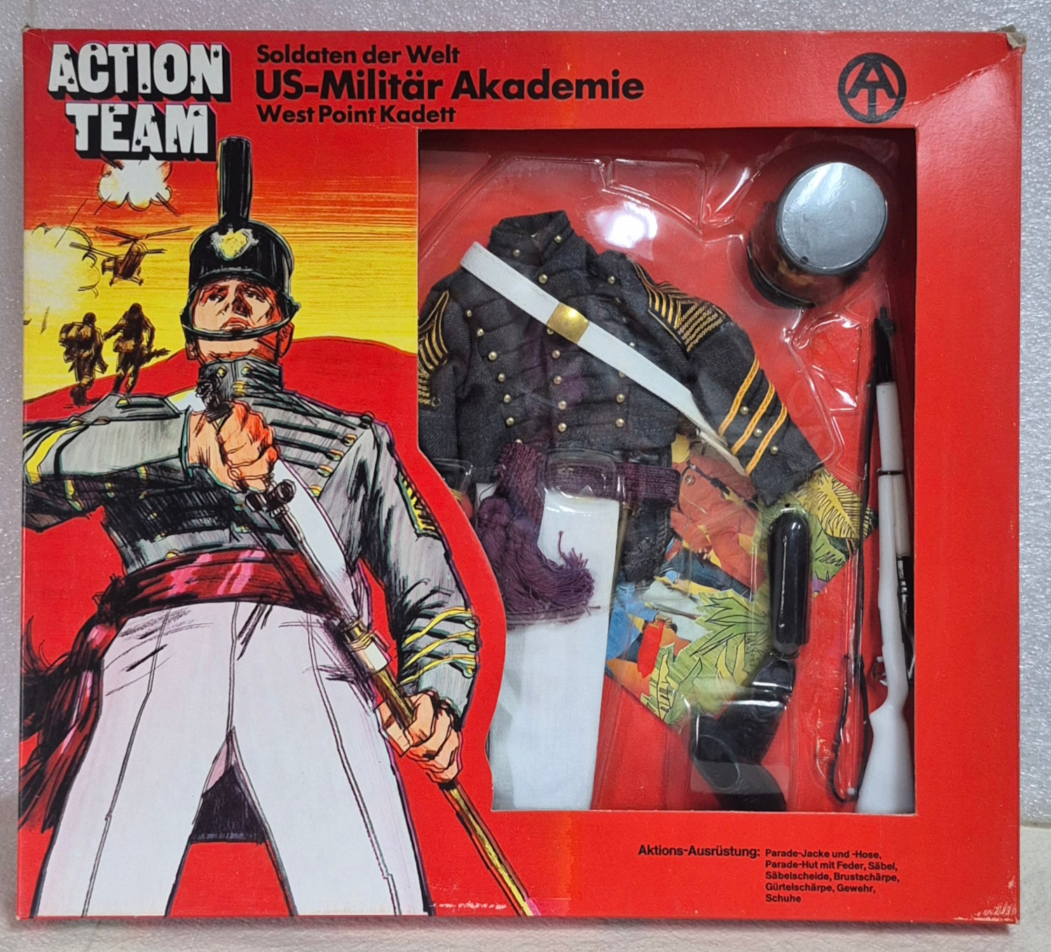 schildkrot-hasbro-gi-joe-action-team-soldaten-der-welt-us-militar-akademie-west-point-kadett-outfit-set-1 1970 Schildkrot Hasbro G.I. Joe Action Team Soldaten der Welt US-Militar Akademie West Point Kadett Uniform Set : Mint in Box 1