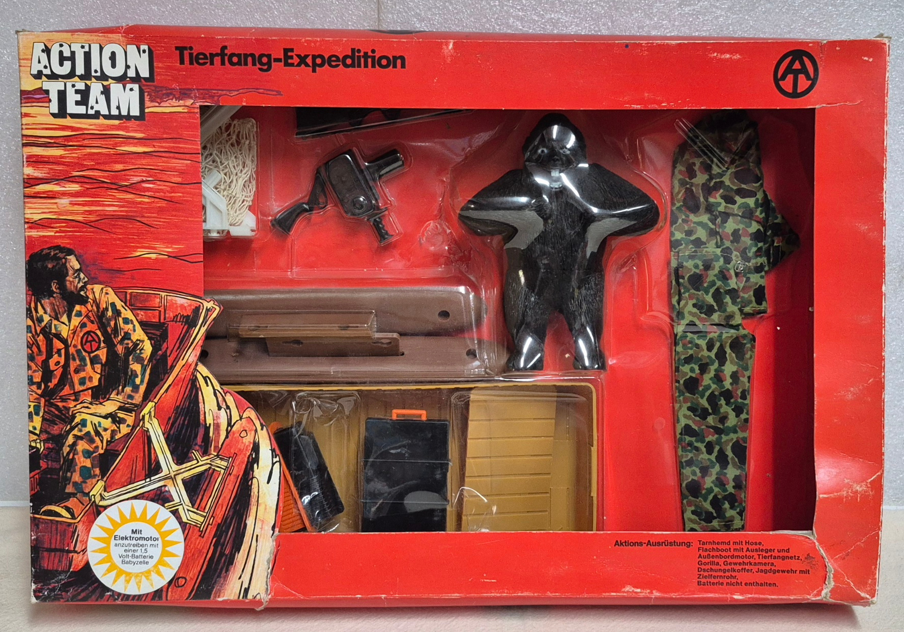 schildkrot-hasbro-gi-joe-action-team-tierfang-expedition-capture-of-the-pygmy-gorilla-set-1 1970 Schildkrot Hasbro G.I. Joe Action Team Tierfang-Expedition (Capture of the Pygmy Gorilla) Set : Mint in Box 1