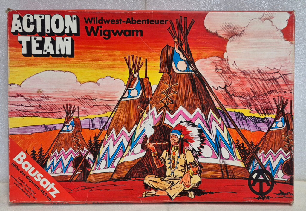 1970 Schildkrot Hasbro G.I. Joe Action Team Wildwest Abenteuer Wigwam : Mint in Box 1