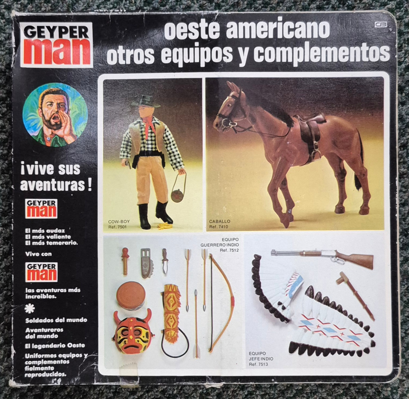 geyperman-autenticos-equipos-oeste-americano-guerrero-indio-7511-2 MIB 1975 Geyperman Hasbro Autenticos Equipos Oeste Guerrero Indio Set #7511: Mint in Box 2