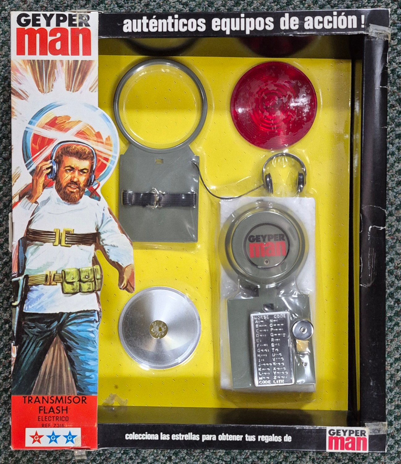 geyperman-hasbro-gi-joe-7316-transmisor-flash-electrico-signal-flasher-1 MIP 1975 Geyperman Hasbro G.I. Joe Transmisor Flash Electrico Set #7316: Mint in Package 1