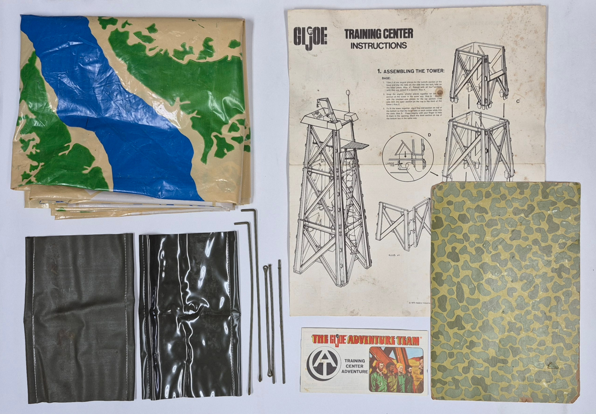 hasbro-1973-gi-joe-adventure-team-training-center-slide-for-survival-with-sears-exclusive-searchlight-12 Hasbro 1973 G.I. Joe Adventure Team Training Center Slide for Survival with Sears Exclusive Searchlight and Play Mat Complete in the Box 12