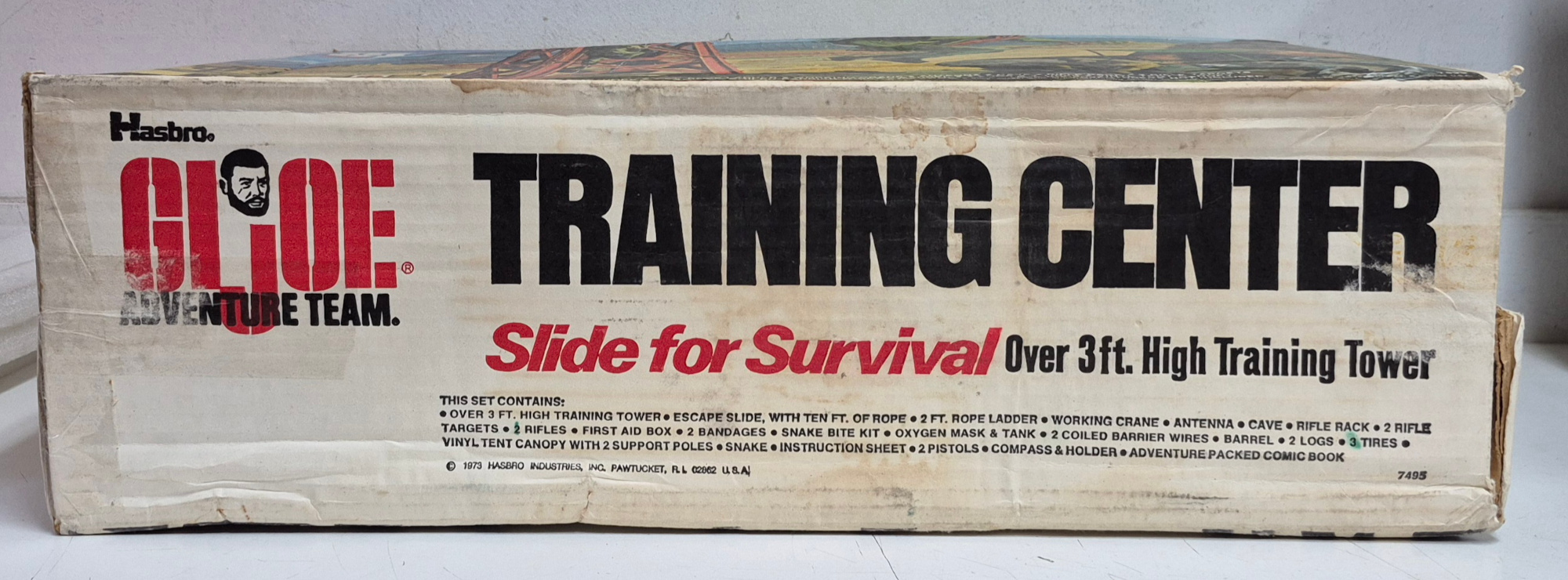hasbro-1973-gi-joe-adventure-team-training-center-slide-for-survival-with-sears-exclusive-searchlight-4 Hasbro 1973 G.I. Joe Adventure Team Training Center Slide for Survival with Sears Exclusive Searchlight and Play Mat Complete in the Box 4