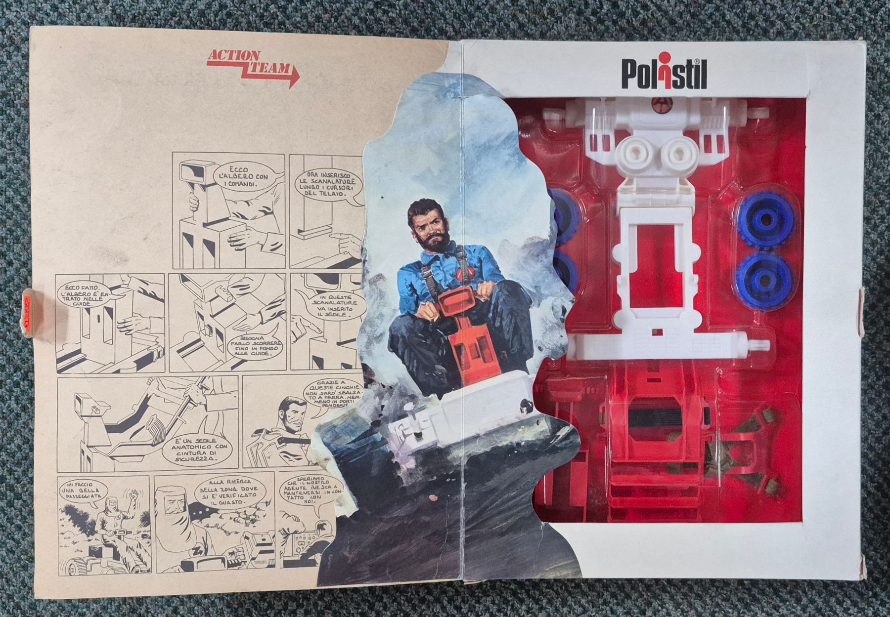 polistil-hasbro-action-team-gi-joe-escape-car-equipment-set-19-3 MIB 1975 Polistil Action Team Hasbro G.I. Joe Escape Car Equipment Set #19: Mint in Box 3